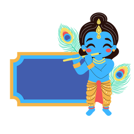 Krishna with frame  Illustration