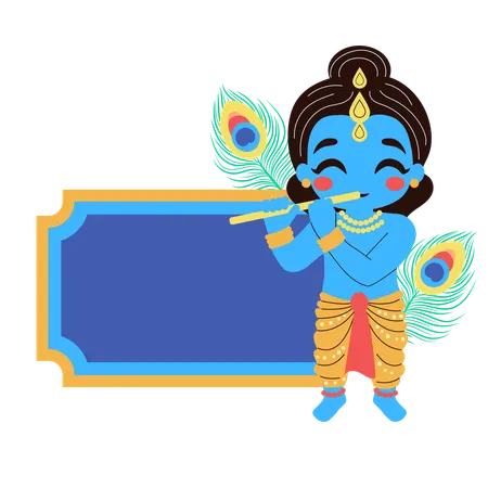 Krishna with frame  Illustration