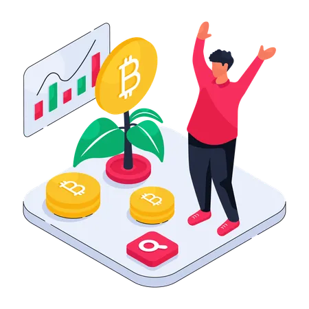 Krypto-Investition  Illustration