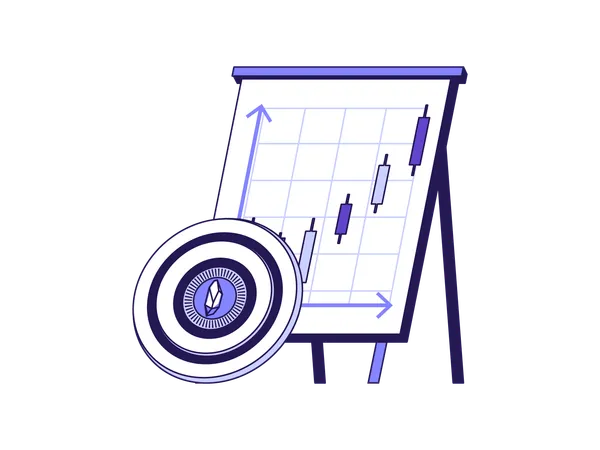 Candlestick-Chart für den Anstieg der Kryptowährungen  Illustration