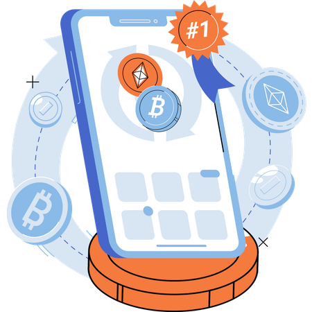 Kryptowährung auf Mobilgeräten  Illustration