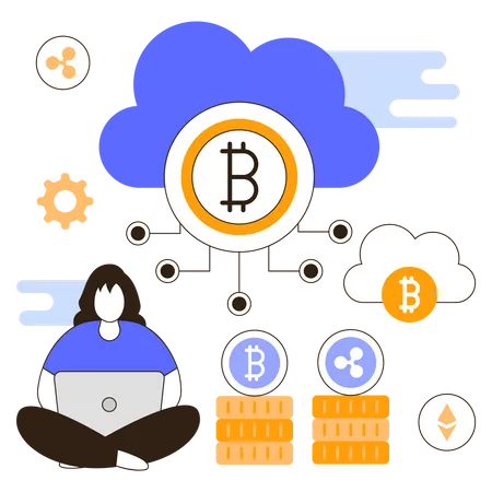 Kryptowährung Cloud Mining  Illustration