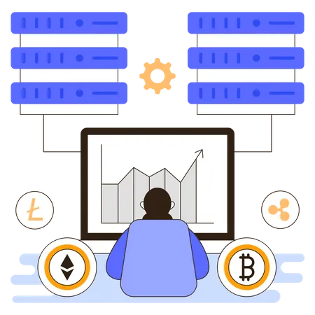 Kryptowährungsdatenserver  Illustration