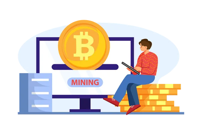 Kryptowährungs-Mining  Illustration