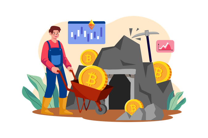 Kryptowährungs-Mining  Illustration