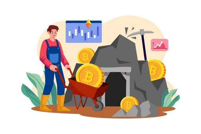 Kryptowährungs-Mining  Illustration