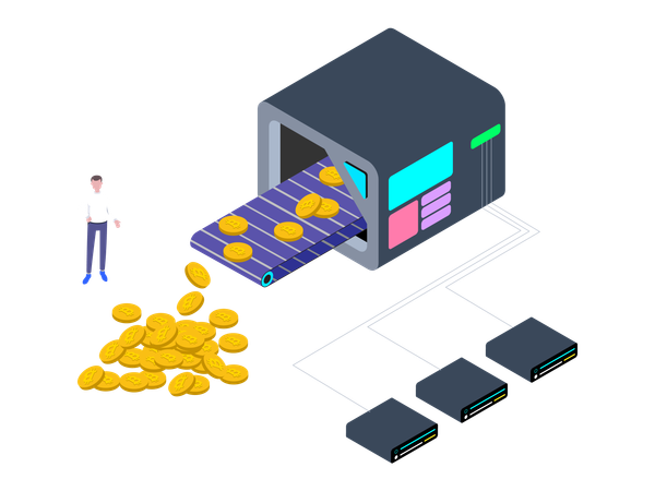 Kryptowährung-Mining-Fabrik  Illustration