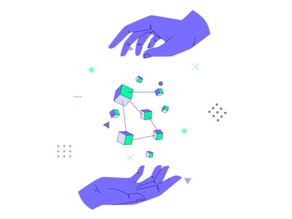 Kryptowährung nehmen und geben  Illustration