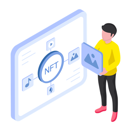 Kryptowährung NFT-Netzwerk  Illustration