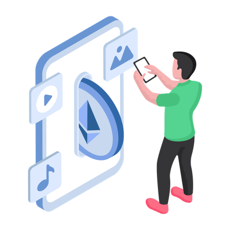 Kryptowährung Nft-Zahlung  Illustration