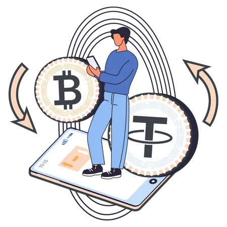 Kryptowährungs-Tauschplattform  Illustration