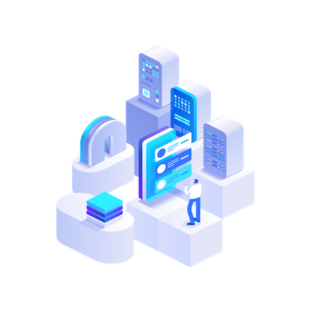 Kryptowährung und digitale Geldtechnologie  Illustration