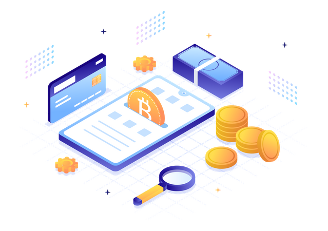 Kryptowährungs-Wallet-Anwendung  Illustration