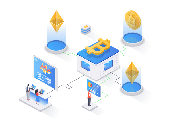 Kryptowährungs-Handelsplattform  Illustration