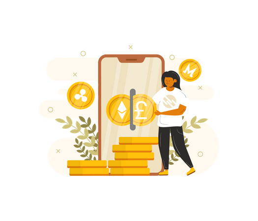 Kryptowährungsbörse  Illustration