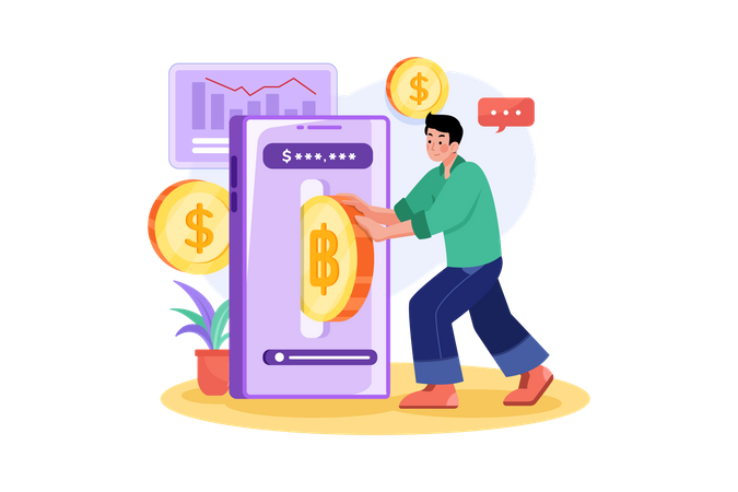 Kryptowährungsbörse  Illustration