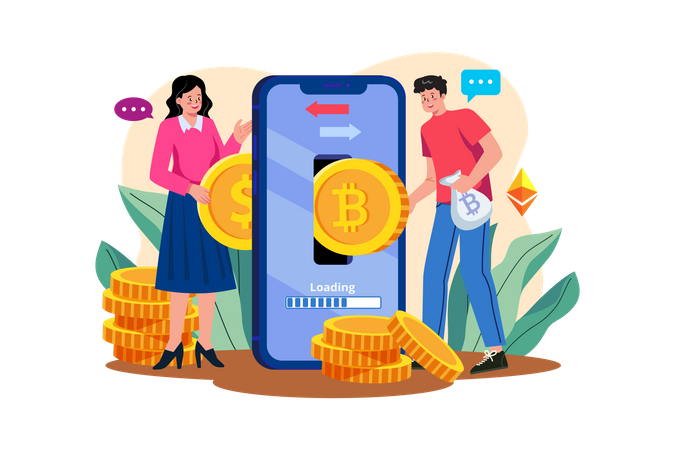 Kryptowährungsbörse  Illustration