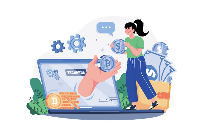 Kryptowährungsbörse  Illustration