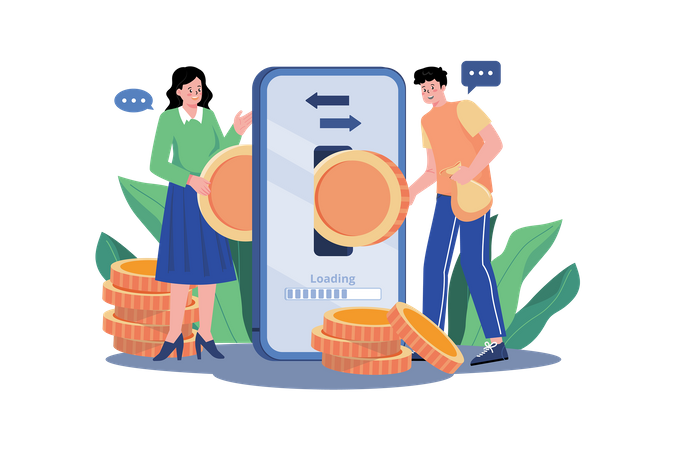 Kryptowährungsbörse  Illustration