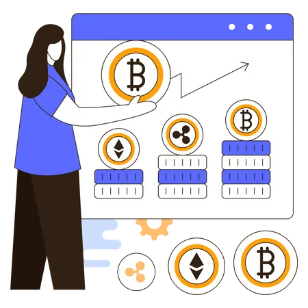 Investitionen in den Kryptowährungsmarkt  Illustration