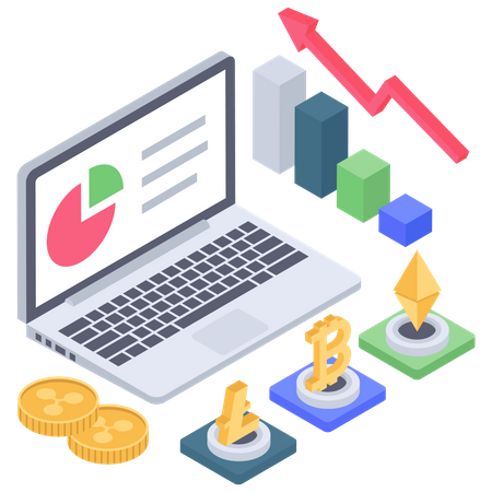 Wachstum der Investitionen auf dem Kryptowährungsmarkt  Illustration