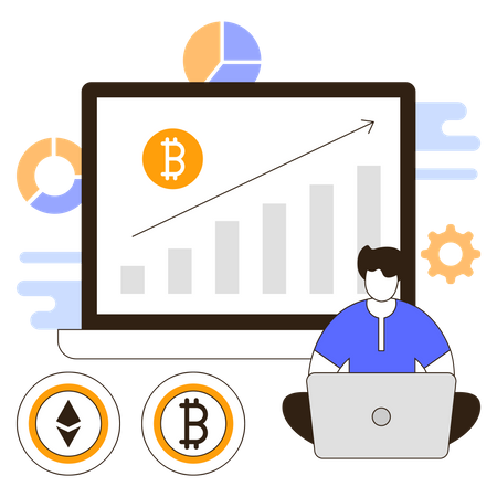 Kryptowährungsstatistiken  Illustration