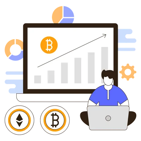 Kryptowährungsstatistiken  Illustration