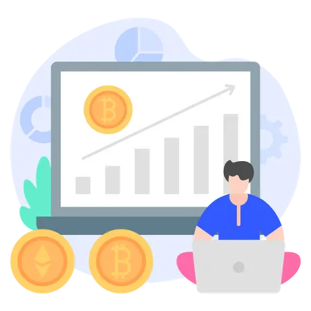 Kryptowährungsstatistiken  Illustration