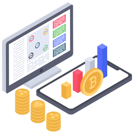 Kryptowährungswerte und -analysen  Illustration