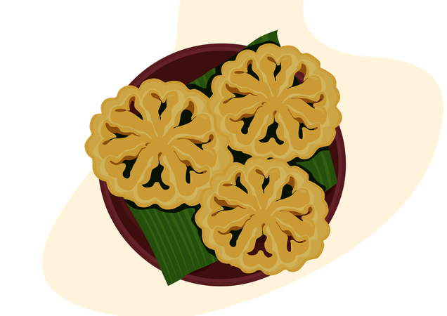 Kue Kembang Goyang from Indonesia  Illustration