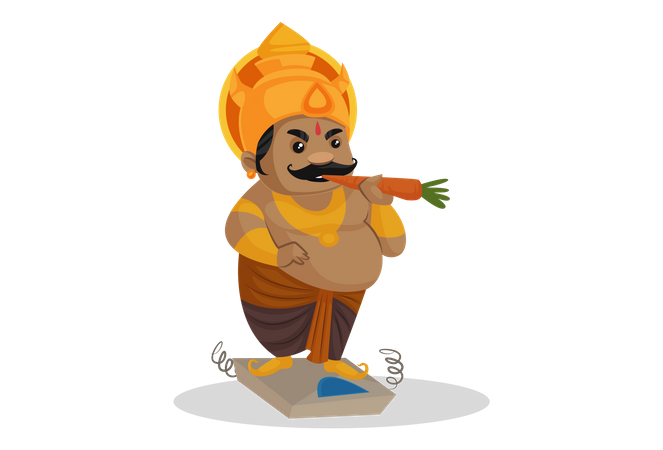 Kumbhkaran eatting carrot Illustration