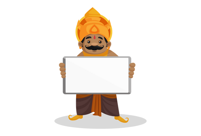 Kumbhkaran holding white board  Illustration