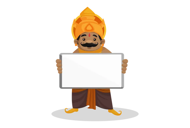 Kumbhkaran holding white board  Illustration