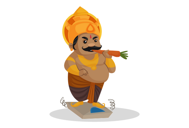 Kumbhkaran mangeant des carottes  Illustration
