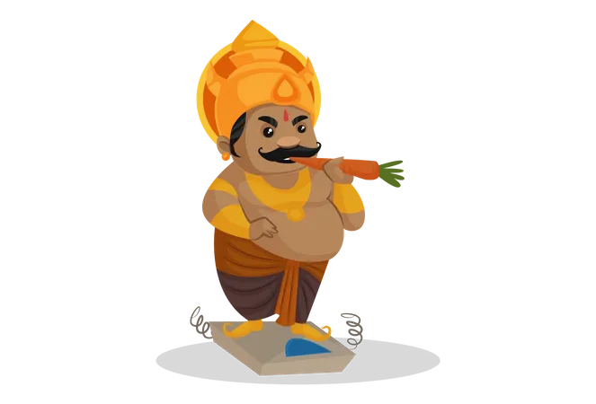 Kumbhkaran mangeant des carottes  Illustration