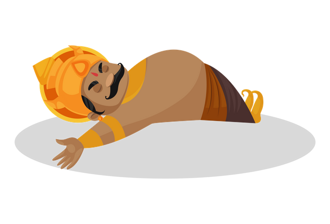 Kumbhkaran sleeping  Illustration