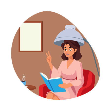 Kunde bekommt Haar-Spa  Illustration