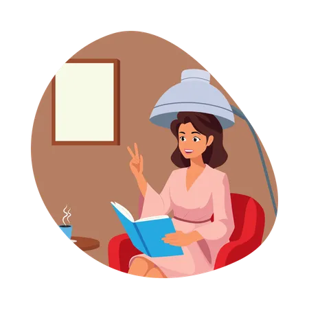 Kunde bekommt Haar-Spa  Illustration
