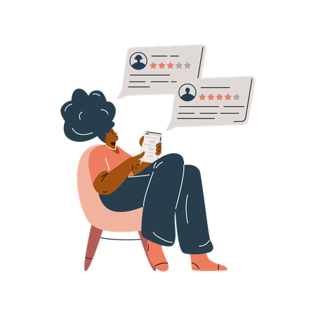 Kunde gibt Feedback zum Unternehmen  Illustration