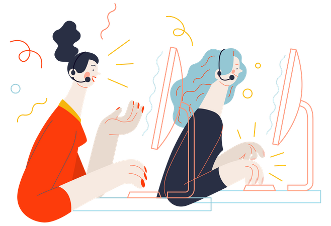 Kunden-Callcenter  Illustration