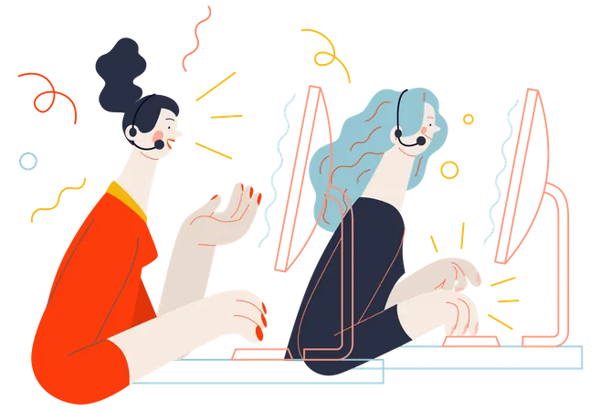 Kunden-Callcenter  Illustration