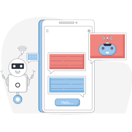 Kunden-Chatbot-Support  Illustration
