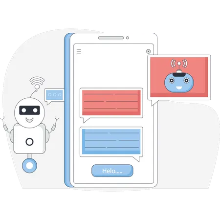 Kunden-Chatbot-Support  Illustration
