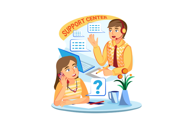 Kunden-Support-Center  Illustration