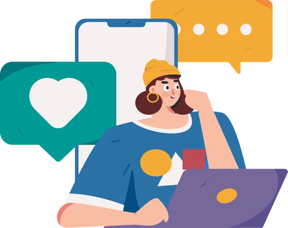 Kunden-Support-Chat  Illustration
