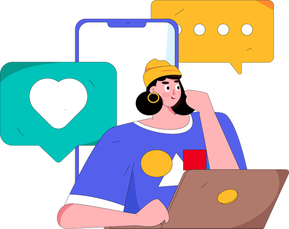 Kunden-Support-Chat  Illustration
