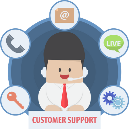 Kundenservice und technischer Support  Illustration