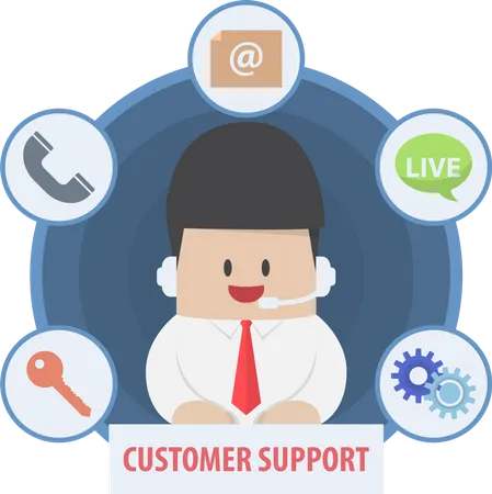 Kundenservice und technischer Support  Illustration