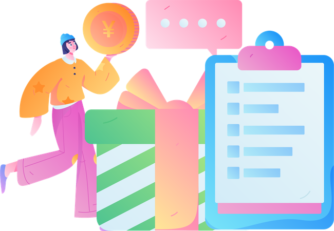 Kunde belohnt Leistungen des Unternehmens  Illustration