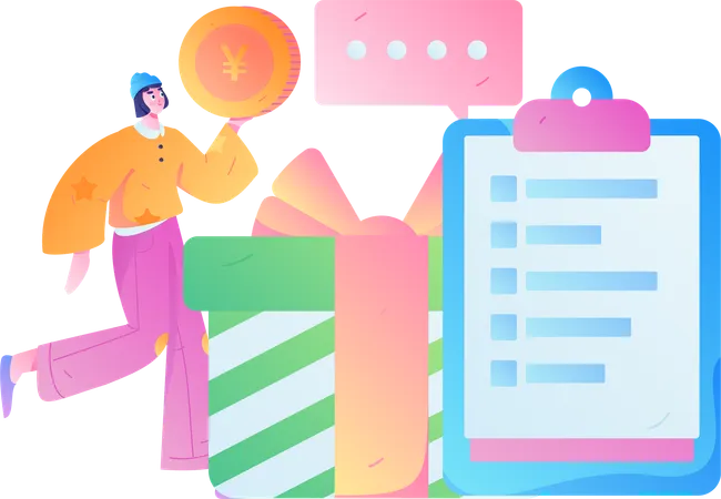 Kunde belohnt Leistungen des Unternehmens  Illustration